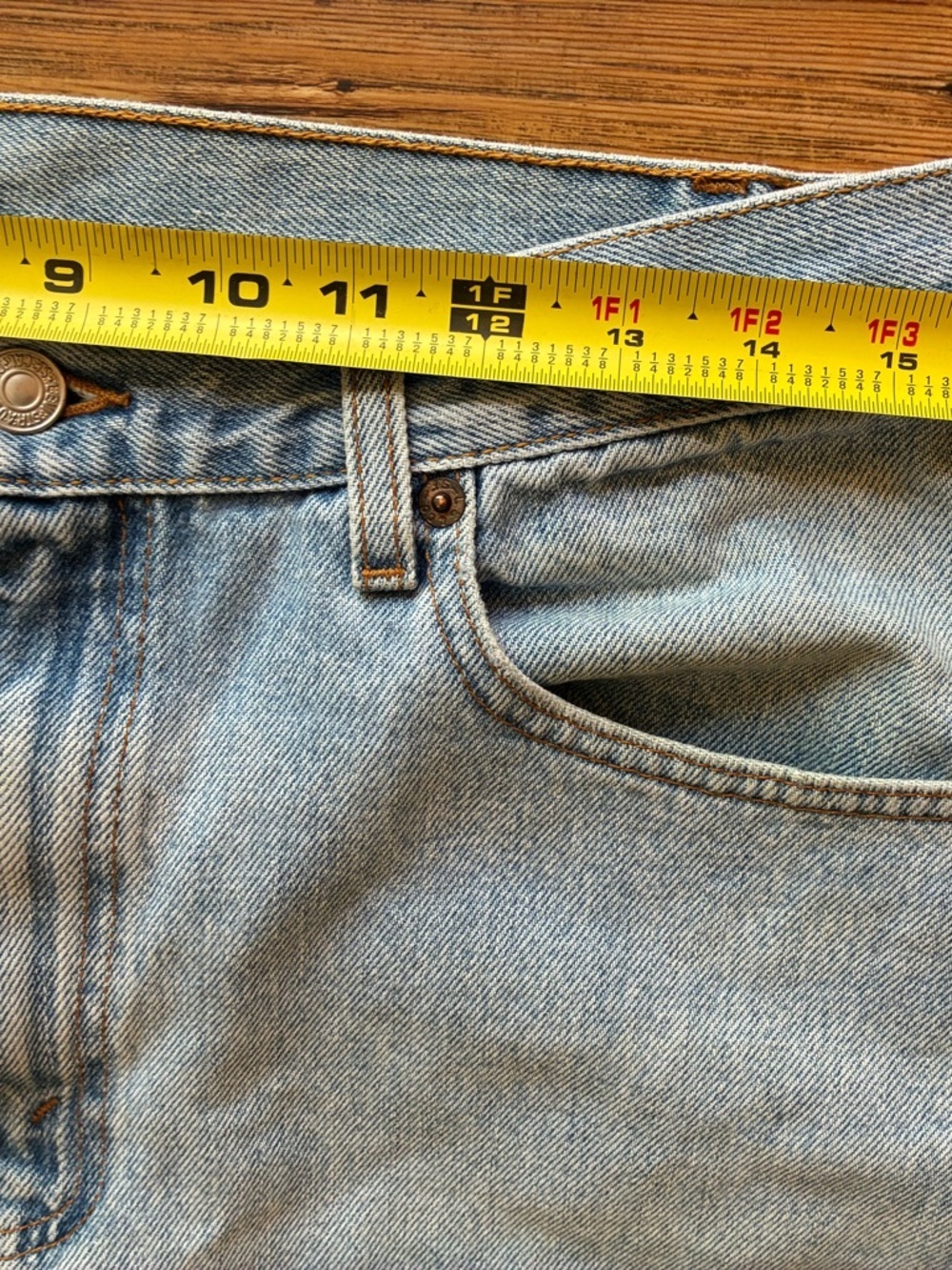 Vintage Levi’s 505 Jeans 34x36 Light Wash Faded Distressed Straight Leg Y2K - Picture 7 of 14